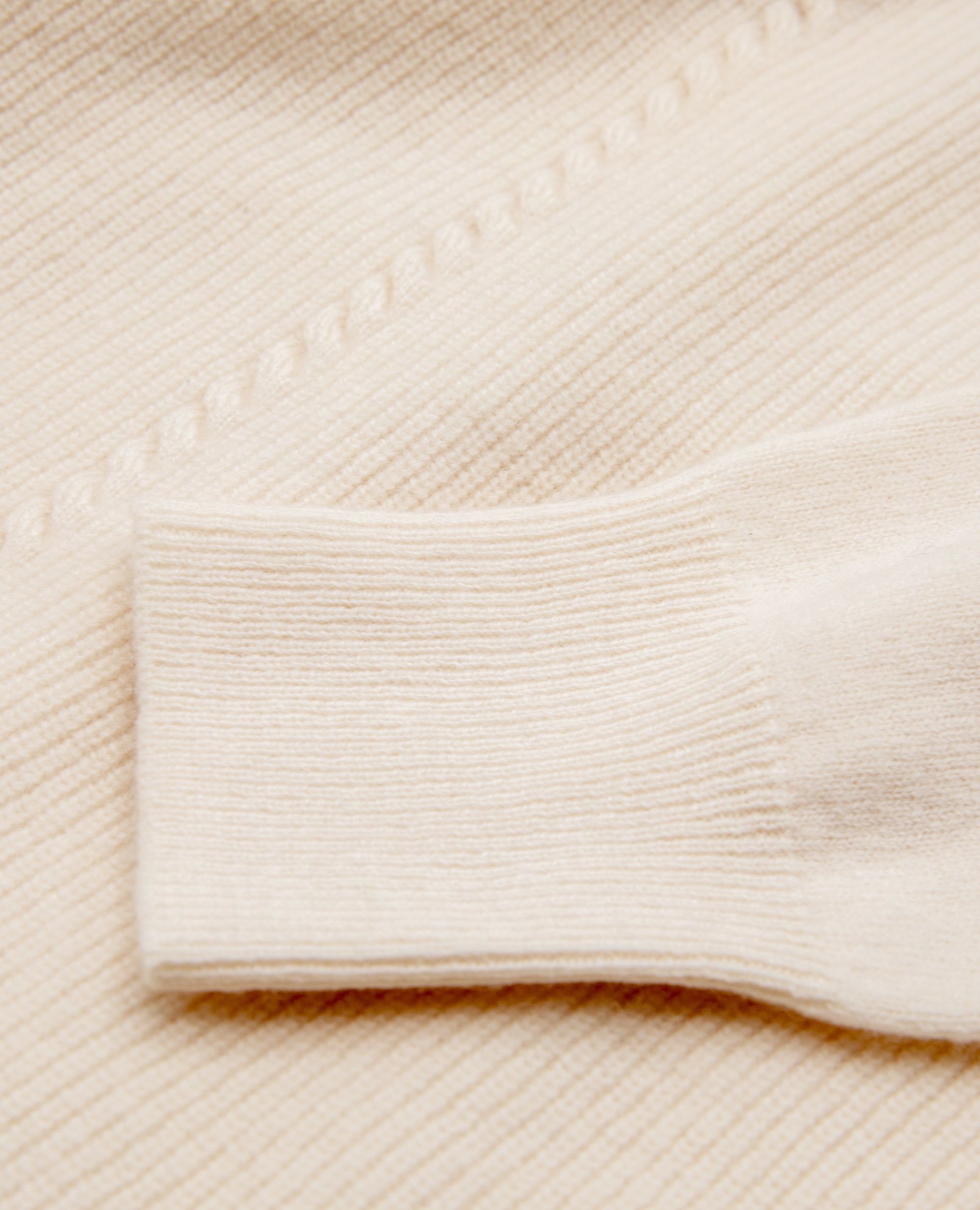 LEEZ Women Merino Wool V-Neck Sweater - Ivory