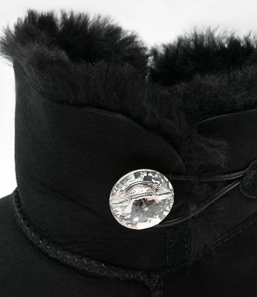 UGG Women Boots MINI BAILEY BUTTON BLING 1016554 - BLACK / 10
