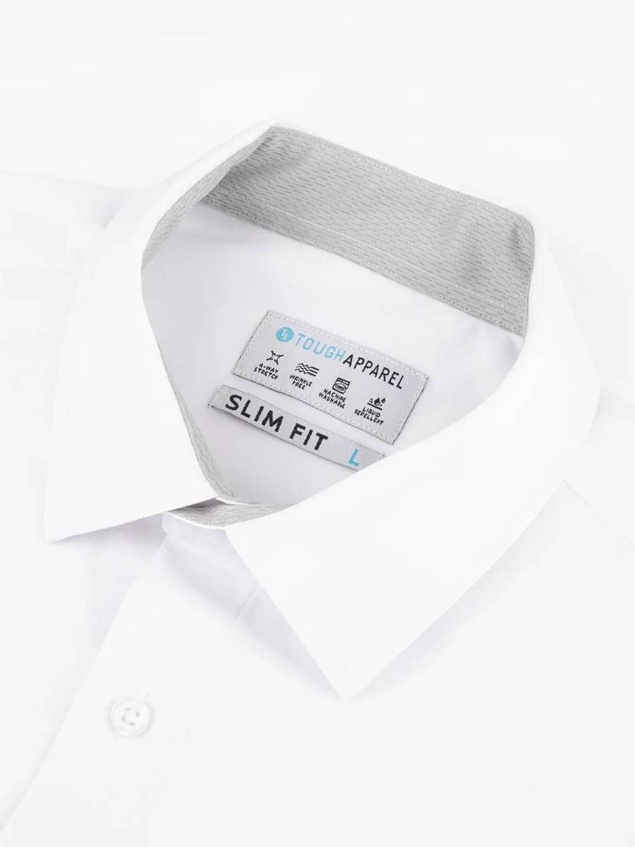 White Hustle Dress Shirt - Short Sleeve