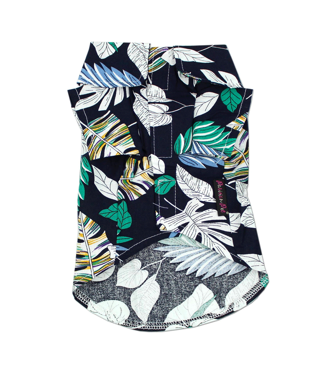 Palm Leaves Camp Shirt - Parisian Pet